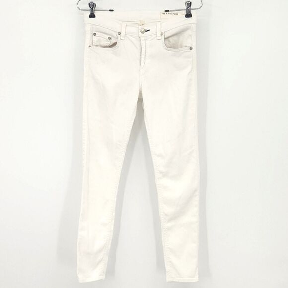 Rag & Bone Jeans 27 Womens White The Capri MidRise Skinny Denim - Picture 1 of 9